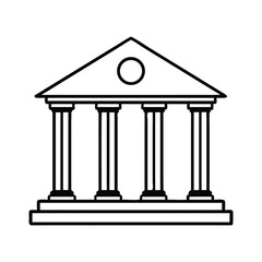 Library museum column icon vector stroke, line bank building sign simple minimal, solid university institute symbol linear outline logo pictogram, law court government house office image clip art