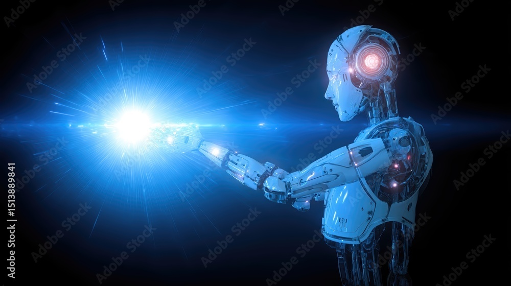 Poster showcasing an ai security specialists advanced skills in a futuristic environment