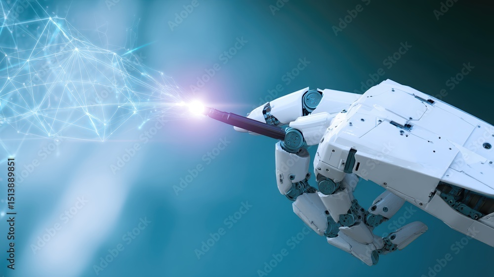 Aufkleber Artificial Intelligence Security Specialist Demonstrating Advanced Technology in Modern Setting
