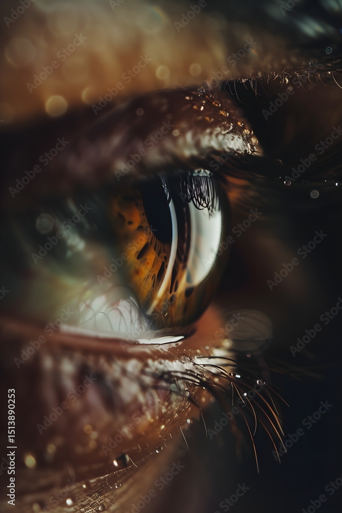 Aufkleber intricate close-up of a human eye, capturing its complex patterns and textures, reflecting light and