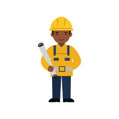 Male Engineer or Construction Worker Vector