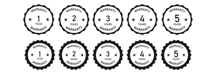 Fototapeta premium Warranty icon in zig zag circle vector.