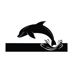 Obraz premium dolphin vector illustration silhouette of a dolphin