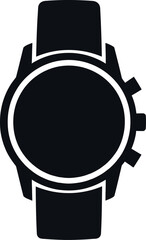 Wristwatch silhouette icon isolated on white background.