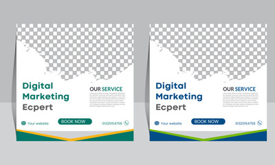 Modern Digital Marketing Expert Social Media Post Template with Professional Layout – Editable PSD/Vector Design for Business Promotion