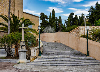 Die Burg Santuari de San Salvador in Artá, Mallorca, Balearen, Spanien