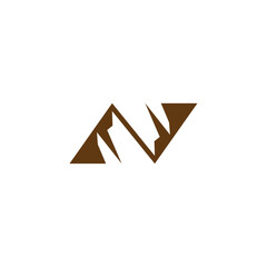 N letter and two mountain abstract logo design
