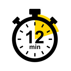 12 minute timer. Stopwatch icon