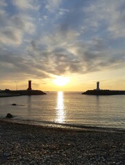 beautiful sunset and beach scenery