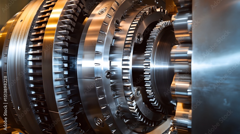Poster close-up view of intricate machinery gears and components.