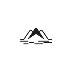 mountain logo with up arrow in abstract vector design