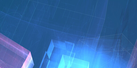 Von der Skizze zur Vision, 3D-Konstruktionszeichnung, Scribble und technische Illustration für kreative und professionelle Designs, Geometrie, Planung, Architektur