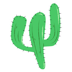 Illustration of a Green Cactus Plant