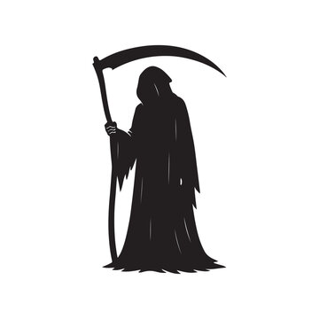 recommend clip art: grim reaper with a scythe silhouette