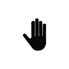 black white hand icon vector 