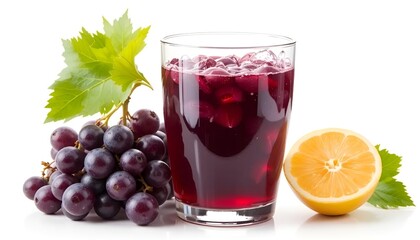 glass of red grapes juice 