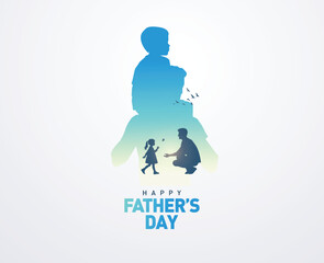 Happy Father's day concept vector background. Father and kid with text happy father's day.