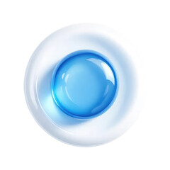 Blue Sphere in White Dish Abstract Design