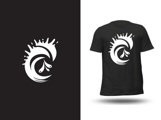 Modern Splash Spiral T-Shirt Design – Bold Abstract Water-Inspired Graphic