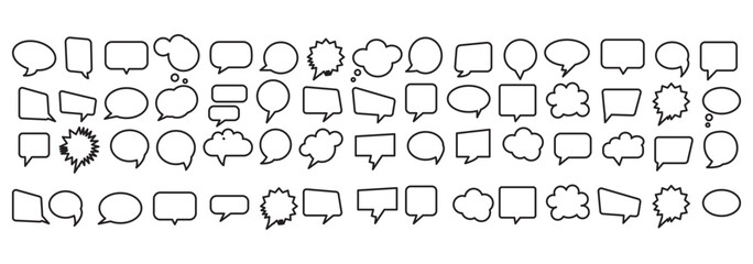 Black speech bubble collection. Set of speech bubble. Speech bubble comic