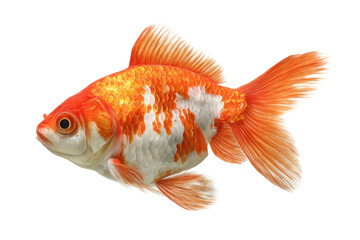 Fototapeta premium Swimming Goldfish with No Background