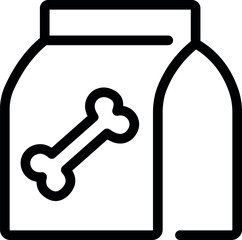 pet food bag icon with bone print