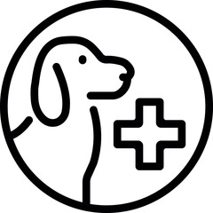Outline dog medical icon