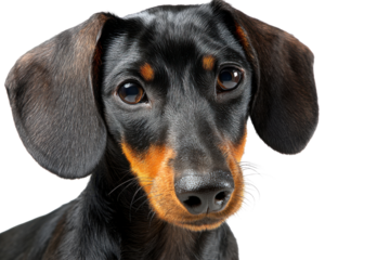 Cute Dachshund Dog Isolated on Transparent Background