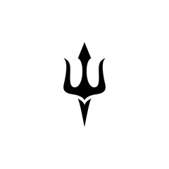 trident logo in black flat vector design style
