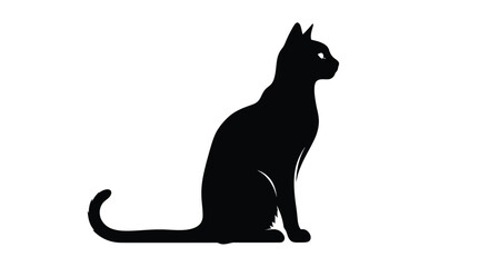 Charming cat silhouette ideal for pet lovers, decor, crafts, and feline-themed vector projects.

