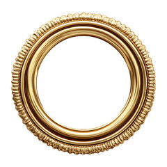 Golden frame isolated on transparent background.