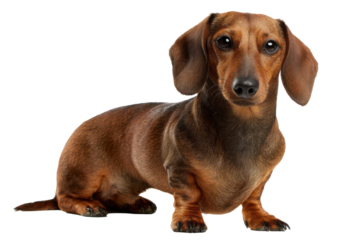 Cute Dachshund Dog Isolated on Transparent Background