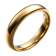 gold ring closeup isolated on transparent background.