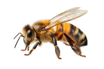 Honey Bee Isolated on Transparent Background
