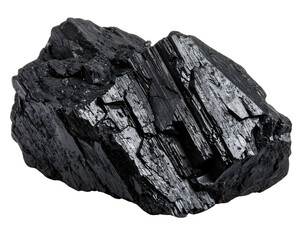 Obraz premium Raw black coal lump, showing rough texture. Symbolizes industrial energy and environmental concerns.