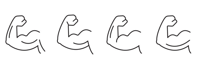  Exclusive Strong Muscles, Strong Life: Fitness line  Icon Set. Gym and Fitness Icons .  eps 10 