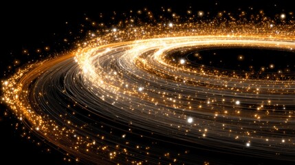 Golden Spiral Galaxy Abstract Space Background
