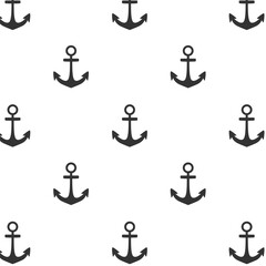 Nautical seamless pattern with black anchors on white background – vector design perfect for kids, beach themes, and handmade products