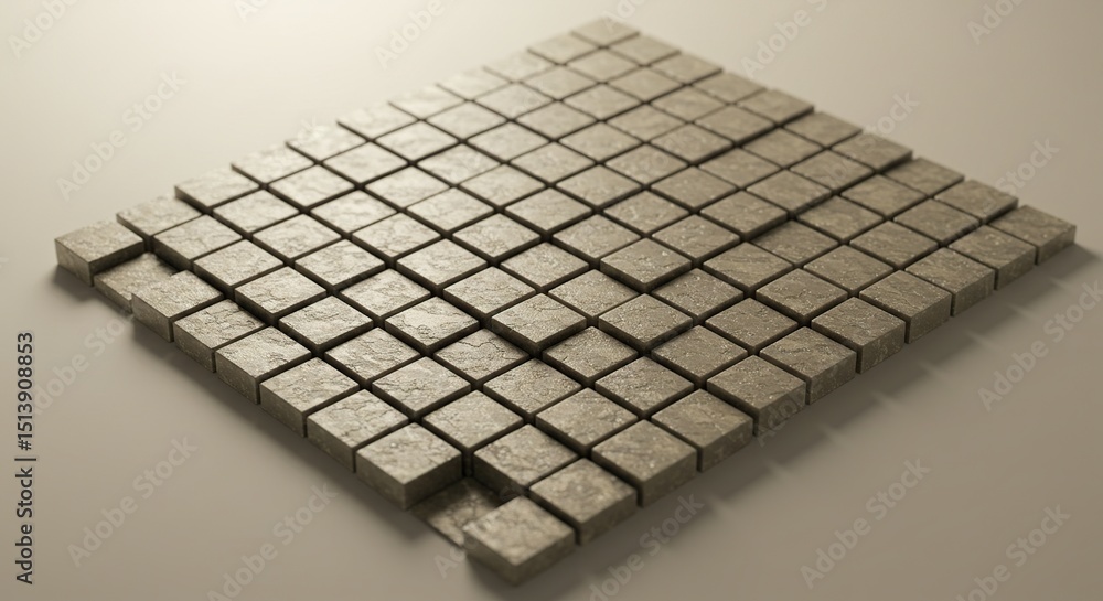 Fototapete beige, square blocks arranged in grid pattern