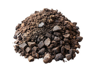 A pile of dirt with rocks on top of it