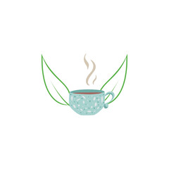 Serene Teacup Illustration Herbal Tea, Relaxation, and Tranquility