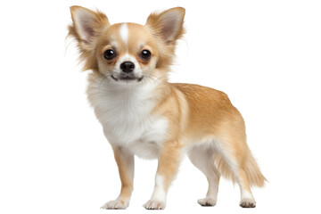Long-Haired Chihuahua Side View Isolated