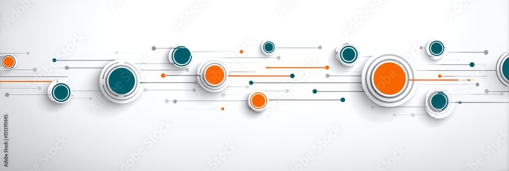Poster abstract technology network connection - modern abstract background featuring interconnected circles