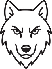 Cute cartoon wolf head animal illustration vector character design