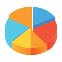 Obraz premium 3d pie chart icon isolated on white background, pie chart on white