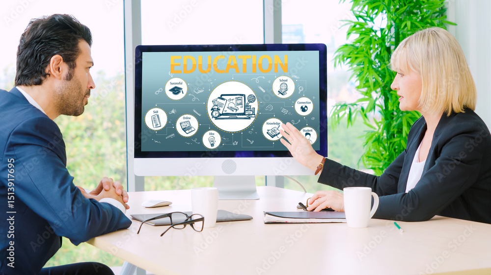 Poster e-learning website with sofware for student to study online on the internet network snugly