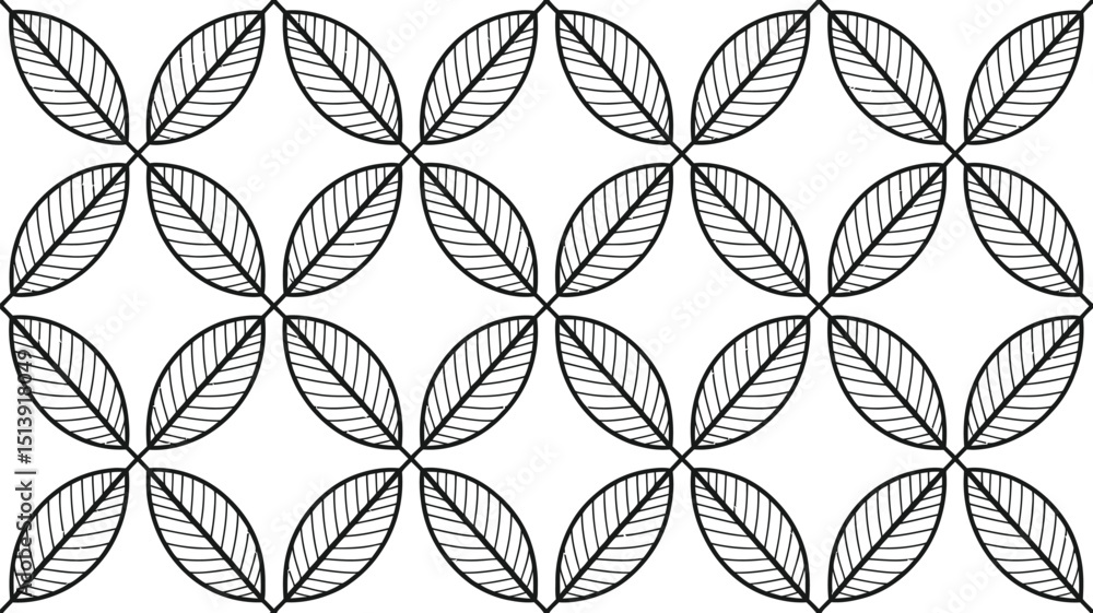 Poster black and white geometric floral pattern with hexagonal motifs and intricate minimalist lattice desi