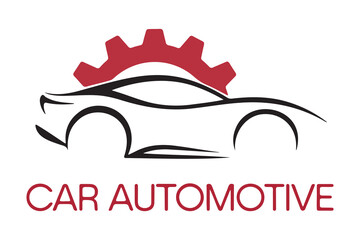 Automotive gear silhouette logo design silhouette
