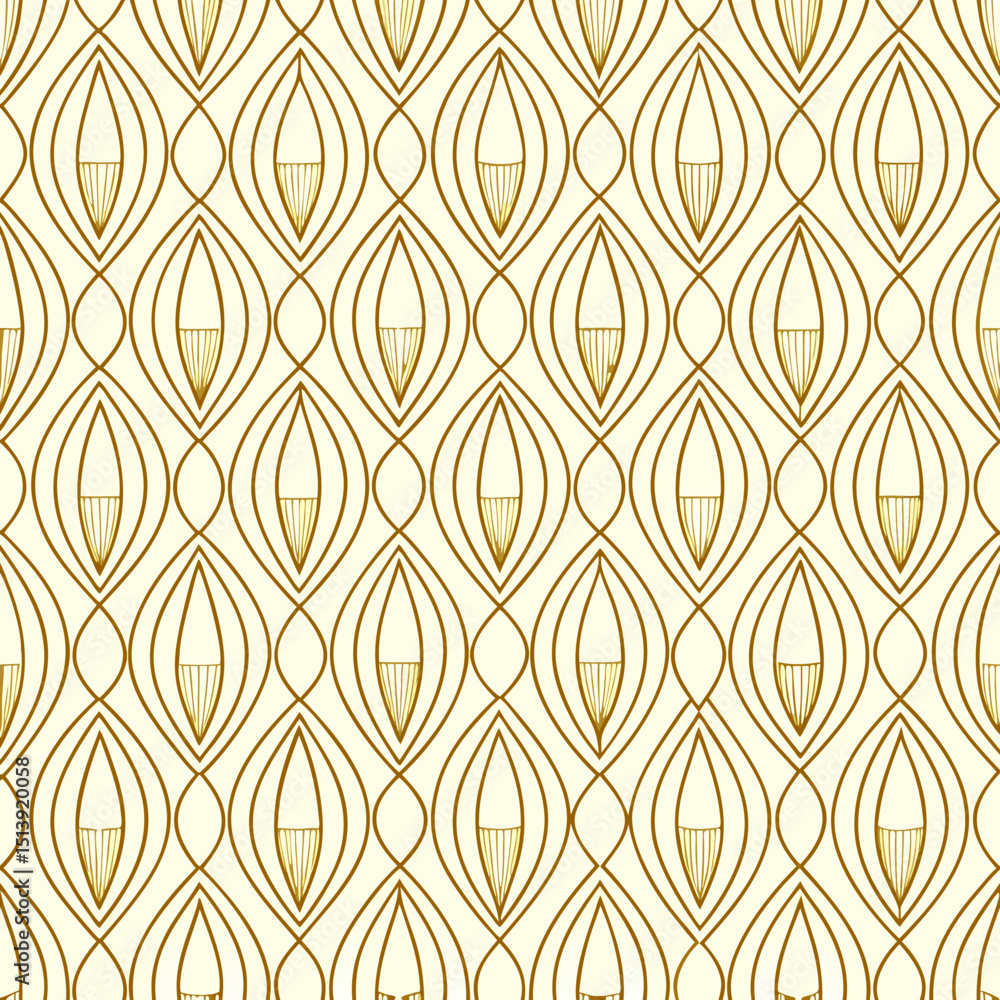 Poster elegant golden linear pattern seamless design for textile