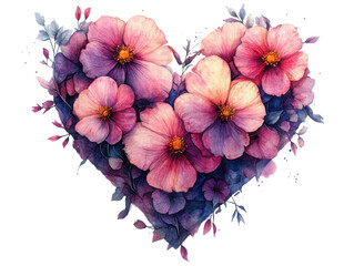 heart made of pink flowers